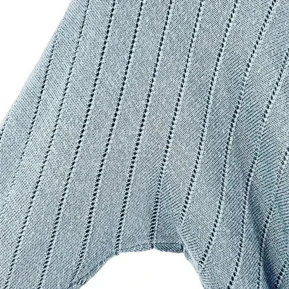 Banana Republic Textured Knit Crewneck Sweater Dusty Blue women Size M - Picture 6 of 7